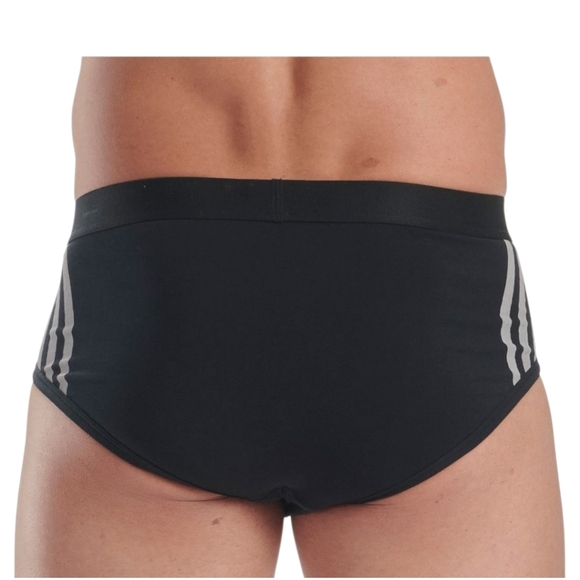 Adidas Men's 3 Pack Brief Active Flex Cotton 3 Stripes Black Size Small - Picture 3 of 12
